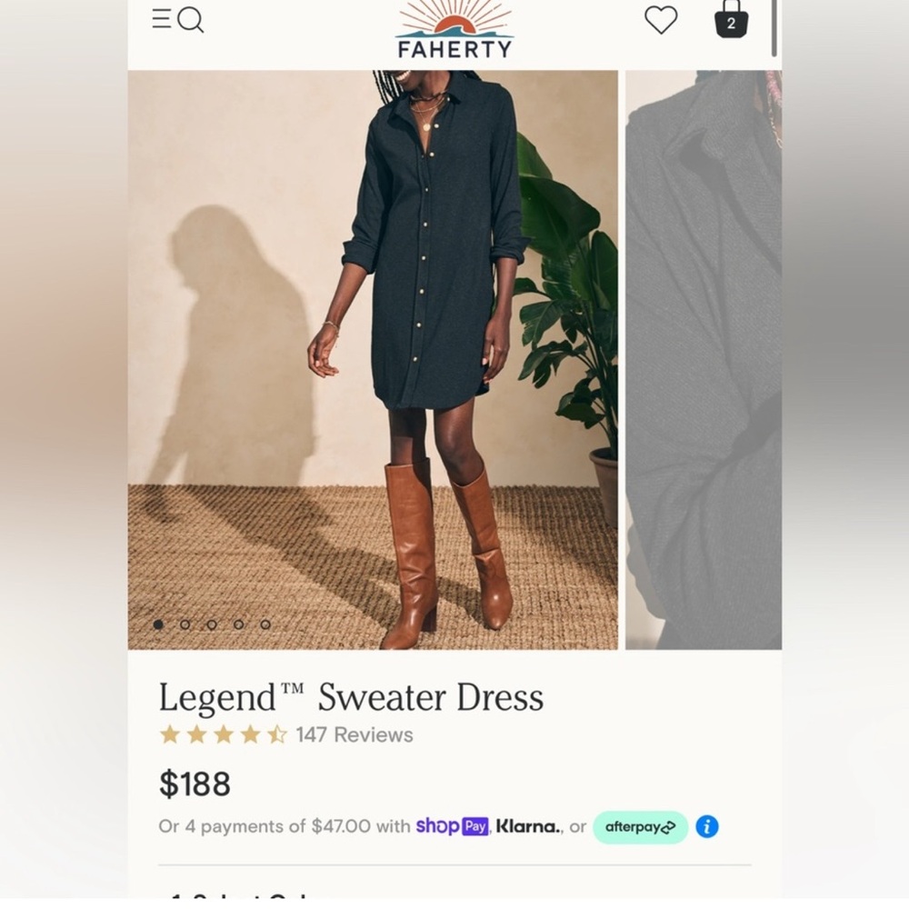 Faherty Legend Sweater Dress size Medium